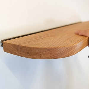 Thick Oak Floating Shelf with Rounded Corners | 12&quot; to 60&quot; lengths