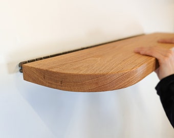 Thick Oak Floating Shelf with Rounded Corners