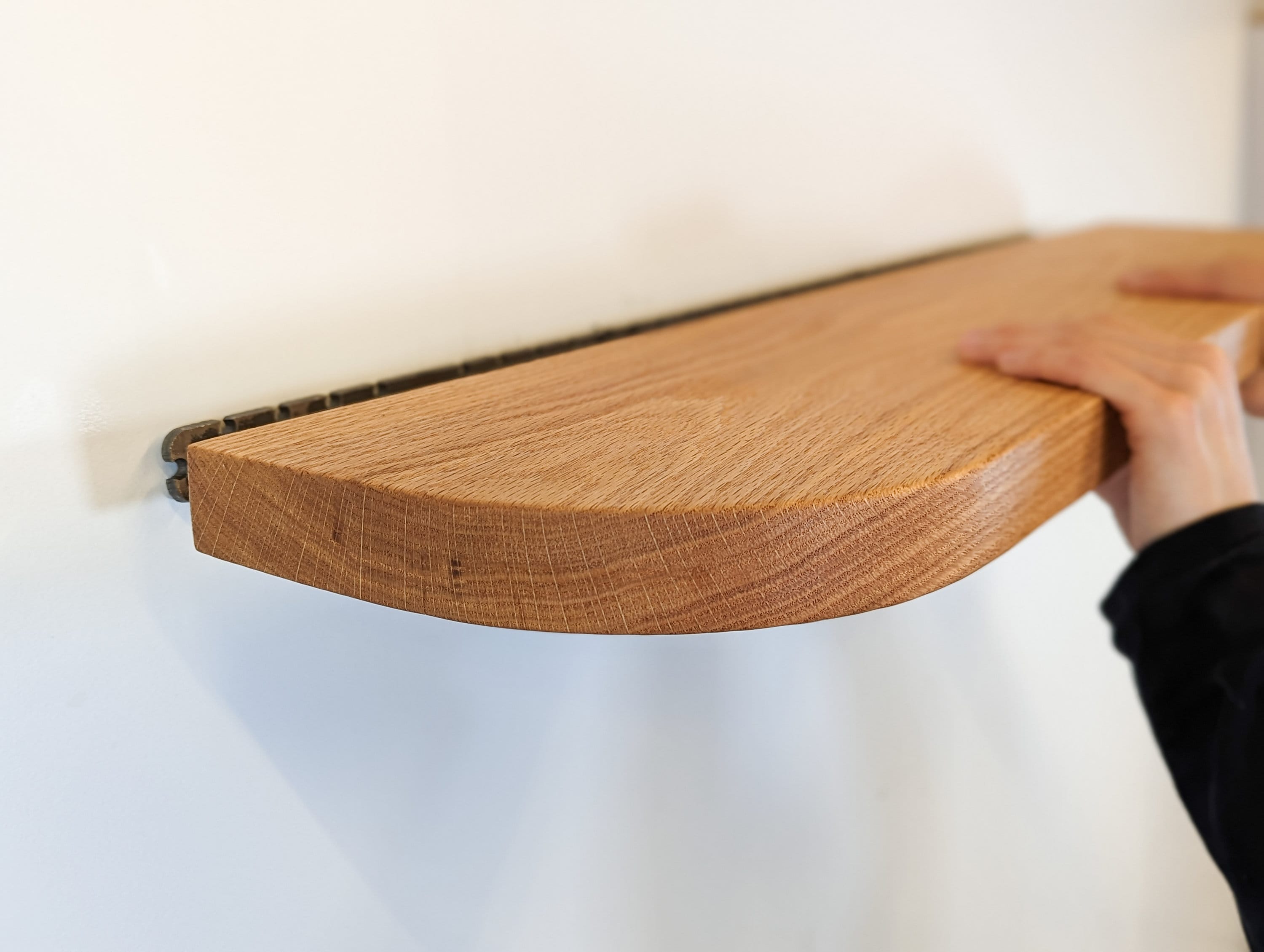 Thick Oak Floating Shelf with Rounded Corners | 12" to 60" lengths