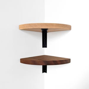 Corner Shelf with Visible Bracket