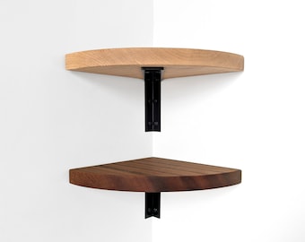 Corner Shelf with Visible Bracket