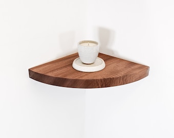 Floating Corner Shelves in Thick Mahogany Solid Wood