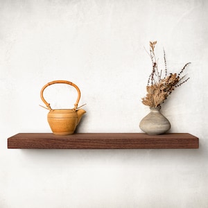 Estantes flotantes largos de caoba / Longitudes de 12" a 60"