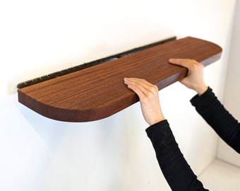 Thick Mahogany Floating Shelf with Rounded Corners