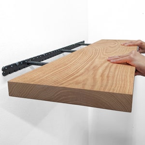 Mensole galleggianti lunghe in rovere / lunghezze da 12" a 60"
