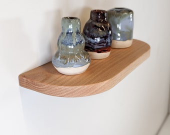 Thin Oak Floating Shelf with Rounded Corners