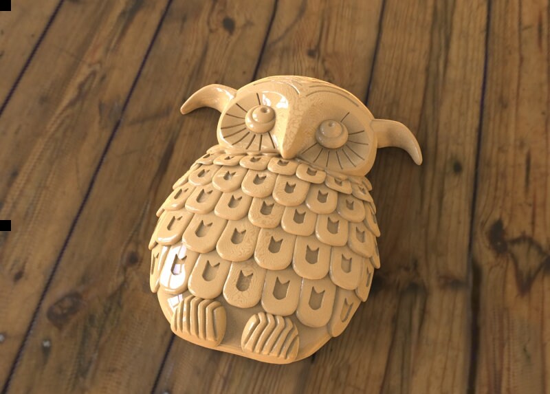 Fairy Owl 3d STL Model for CNC Router Relief Artcam Aspire Engraver ...
