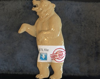 Bear 3d STL Model for CNC Router Relief Artcam Aspire Engraver Carving Machine"Bear"