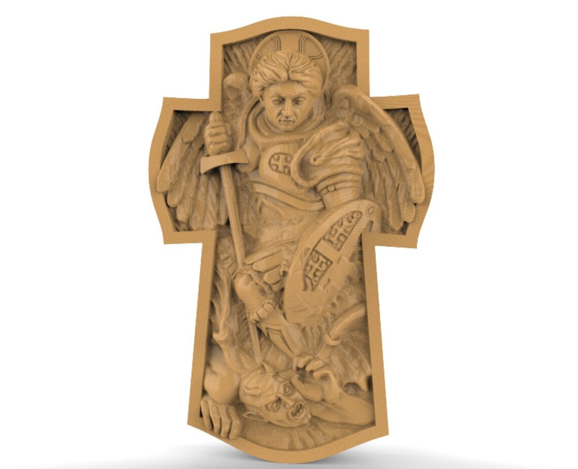 Archangel Michael 3d STL Model for CNC Router Relief Artcam Aspire ...