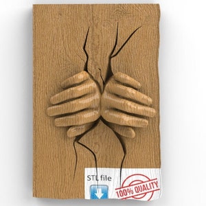 Open Hands 3d STL Model for CNC Router Relief Artcam Aspire Engraver Carving Machine &quot; Open Hands&quot;