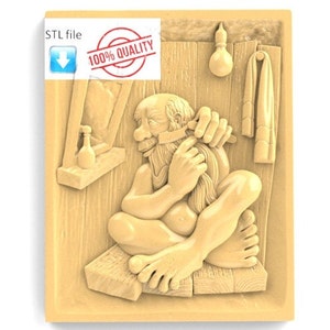 Man in Bath 3d STL Model for CNC Router Relief Artcam Aspire Engraver Carving Machine &quot;Man in Bath&quot;