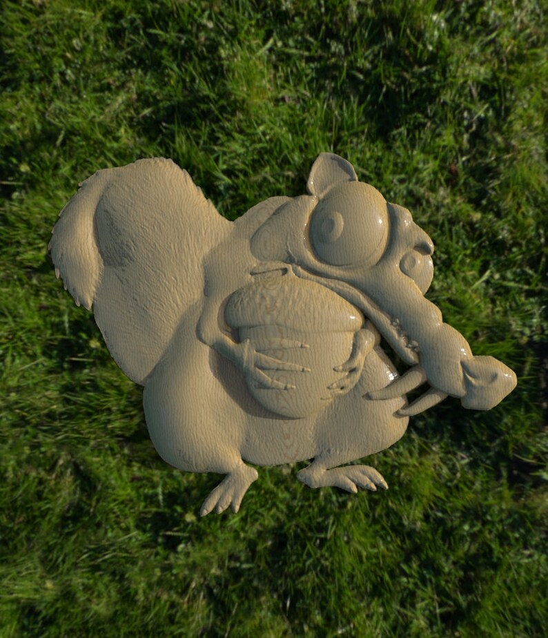 Squirrel 3d STL Model for CNC Router Relief Artcam Aspire Engraver ...