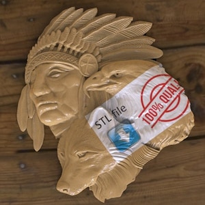 Indian 3d STL Model for CNC Router Relief Artcam Aspire Engraver Carving Machine &quot;Indian&quot;