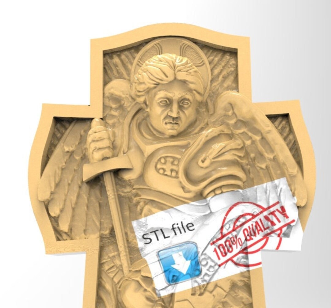 Archangel Michael 3d STL Model for CNC Router Relief Artcam Aspire ...