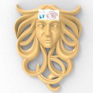 Decorative Face 3d STL Model for CNC Router Relief Artcam Aspire Engraver Carving Machine &quot;Decorative face&quot;