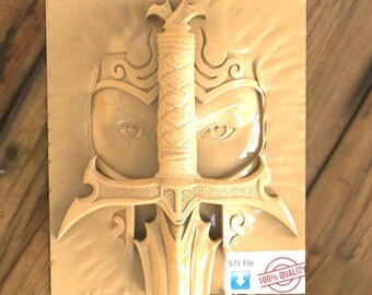 Krieger mit Schwert 3D STL Modell für CNC Carving