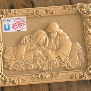 Mary and Joseph 3d STL Model for CNC Router Relief Artcam Aspire Engraver Carving Machine &quot; Mary and Joseph&quot;