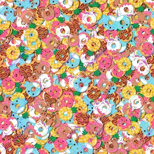 Kawaii Donuts - Seamless Pattern