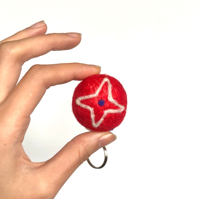 Christmas Ornament Handmade Needle Felted Wool Keychain