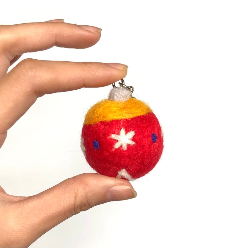 Christmas Ornament Handmade Needle Felted Wool Keychain