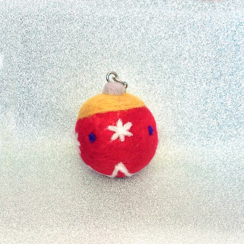 Christmas Ornament Handmade Needle Felted Wool Keychain