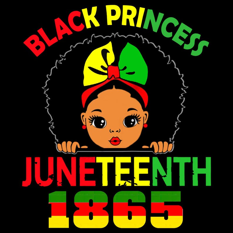 Niña de Juneteenth: Afro Puffs del Mes de la Historia Negra (SVG PNG) imagen 1
