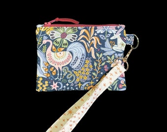 Mini Zip pouch with detachable Wristlet