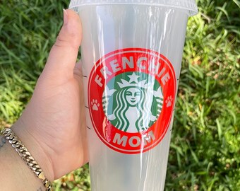 Vaso frío personalizado "Mamá Frenchie", vaso personalizado de bulldog francés