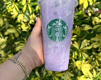 Custom Marble Cup | Marble Starbucks Cup | Reusable Starbucks Cup | Purple Marble Cup | Starbucks Cold Cup | Purple Marble Starbucks Tumbler