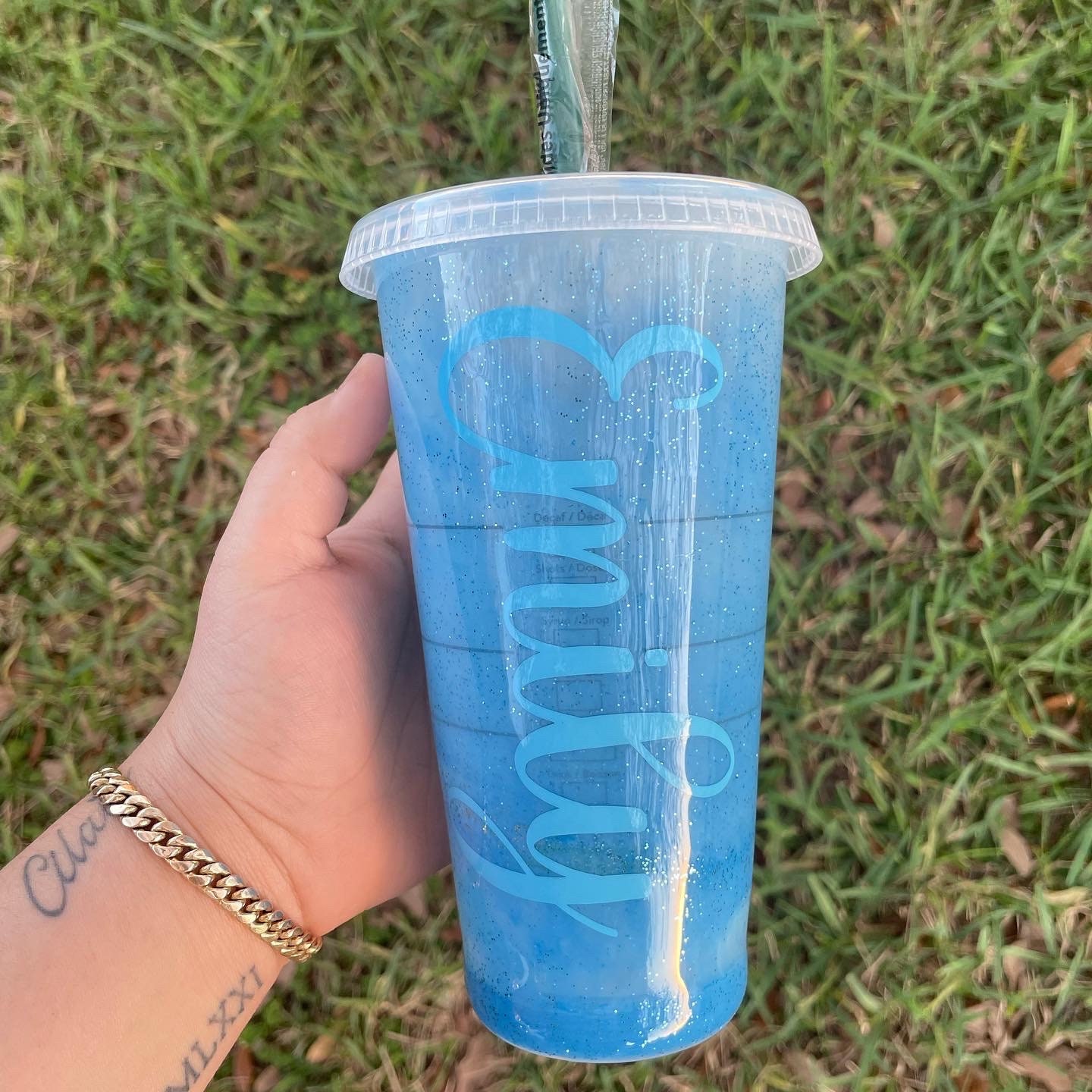 Custom Blue Marble Starbucks Reusable Cup | Personalized Tumbler - Etsy