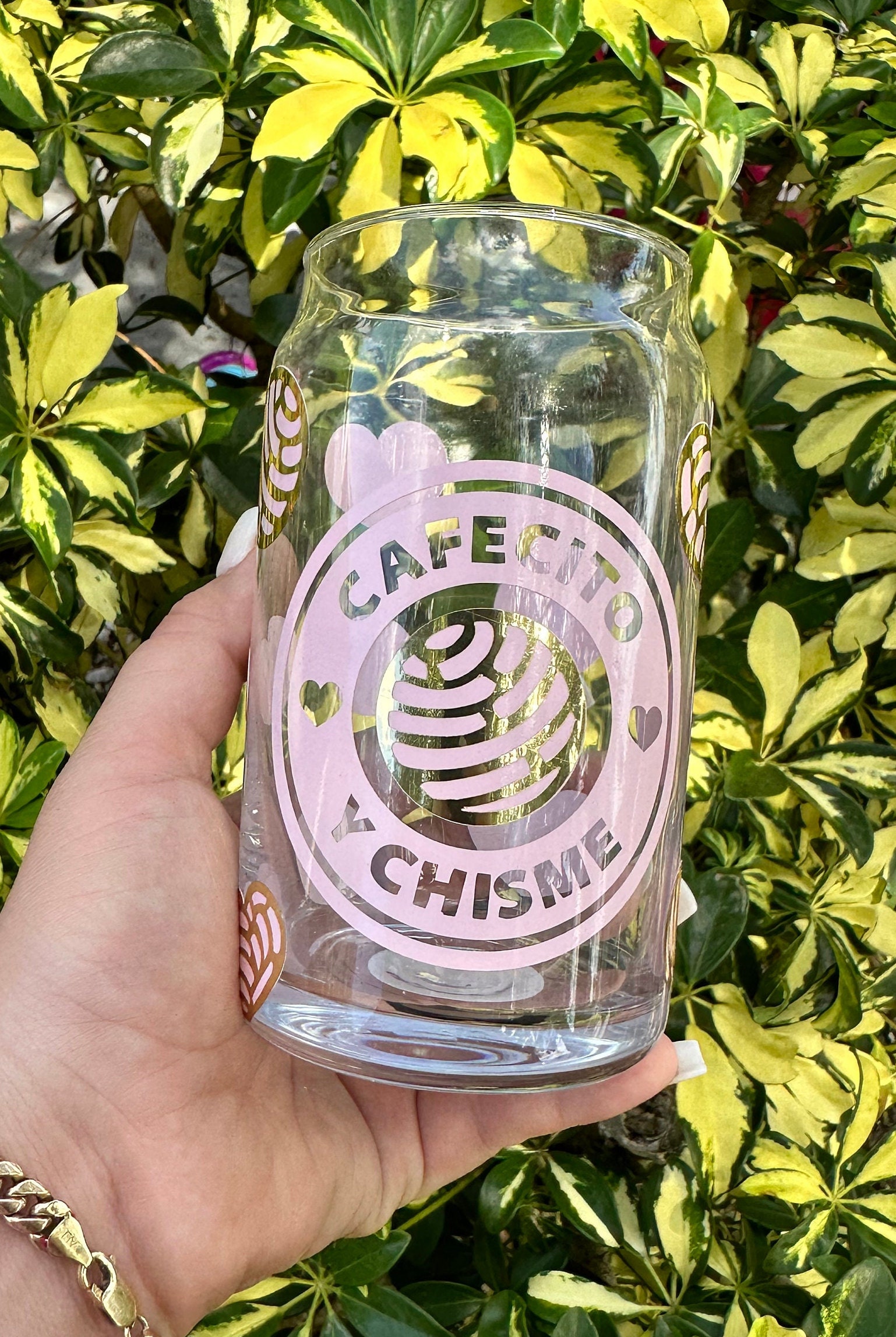 Cafecito Y Chisme & Concha Beer Can Glass/cafecito Y Chisme Glass ...