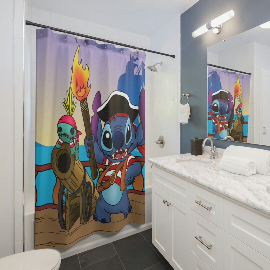 Lilo and Stitch Pirate Stitch Shower Curtains Etsy