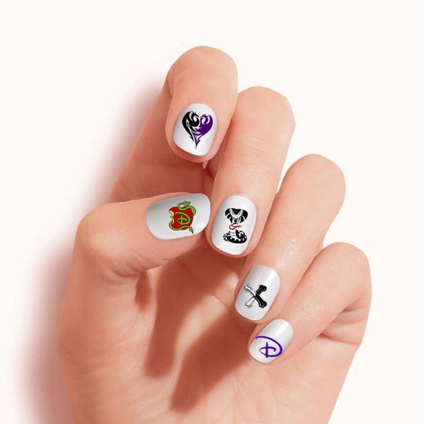 Descendants nails decals clear vinyl. Peel and Stick