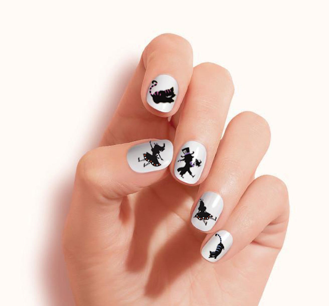 Alice in Wonderland Nails Decals Clear Vinyl. Peel and Stick Etsy