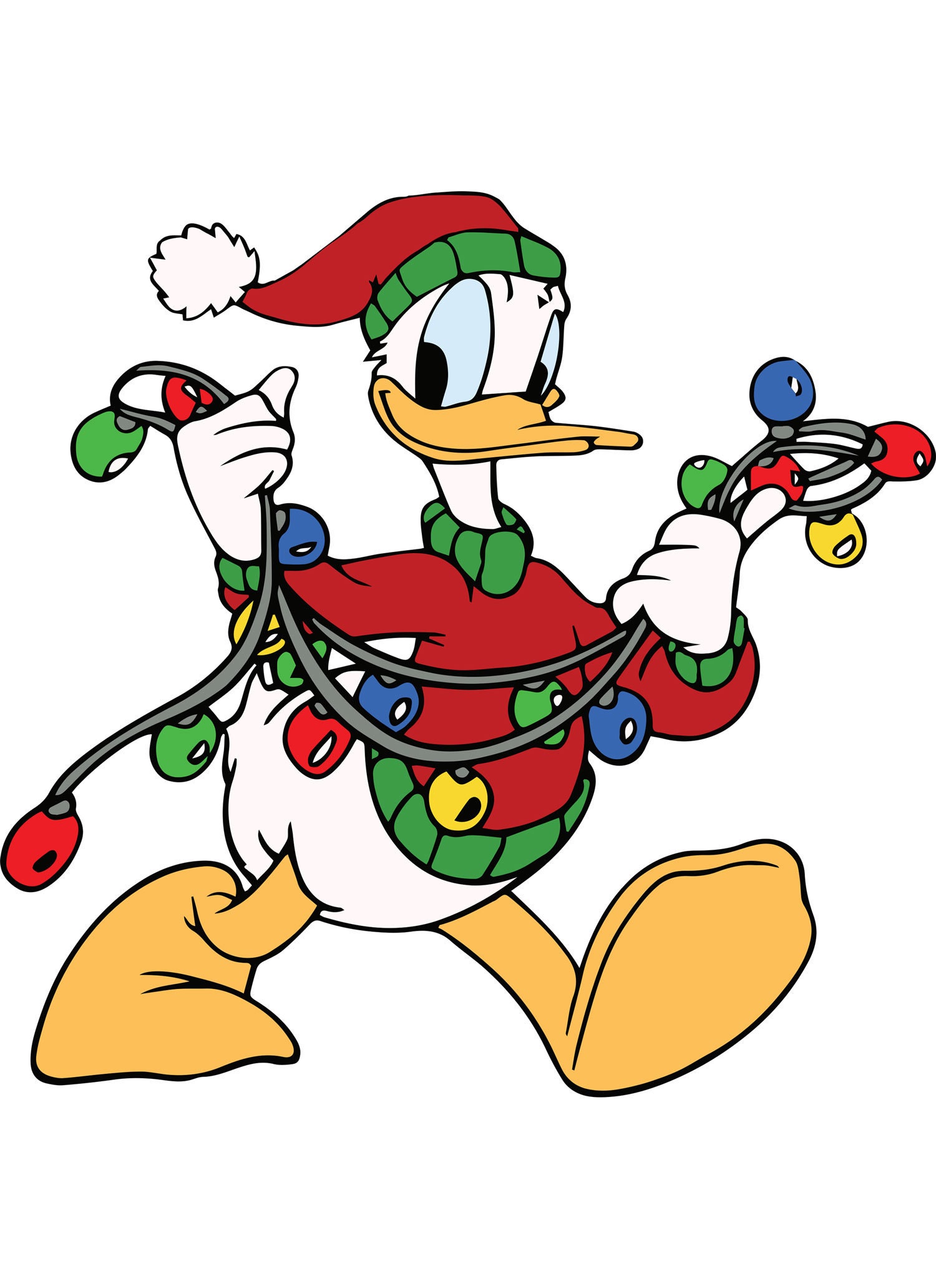 Christmas Donald Duck in Santas Costume with gift boxes | Etsy