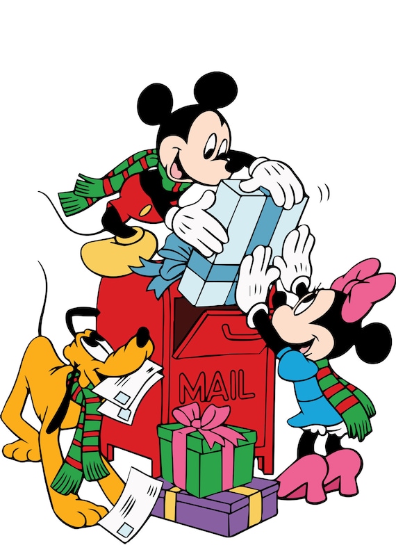 Mickey and minnie christmas window decorations Clearance