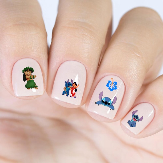 Lilo and Stitch nails decals clear vinyl. Peel and Stick