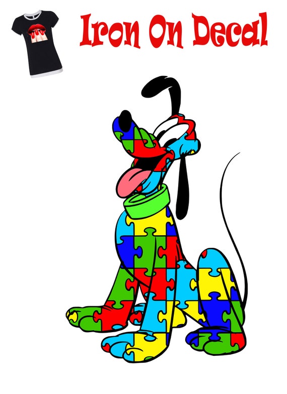 Autism Awareness Pluto Iron-on Heat 