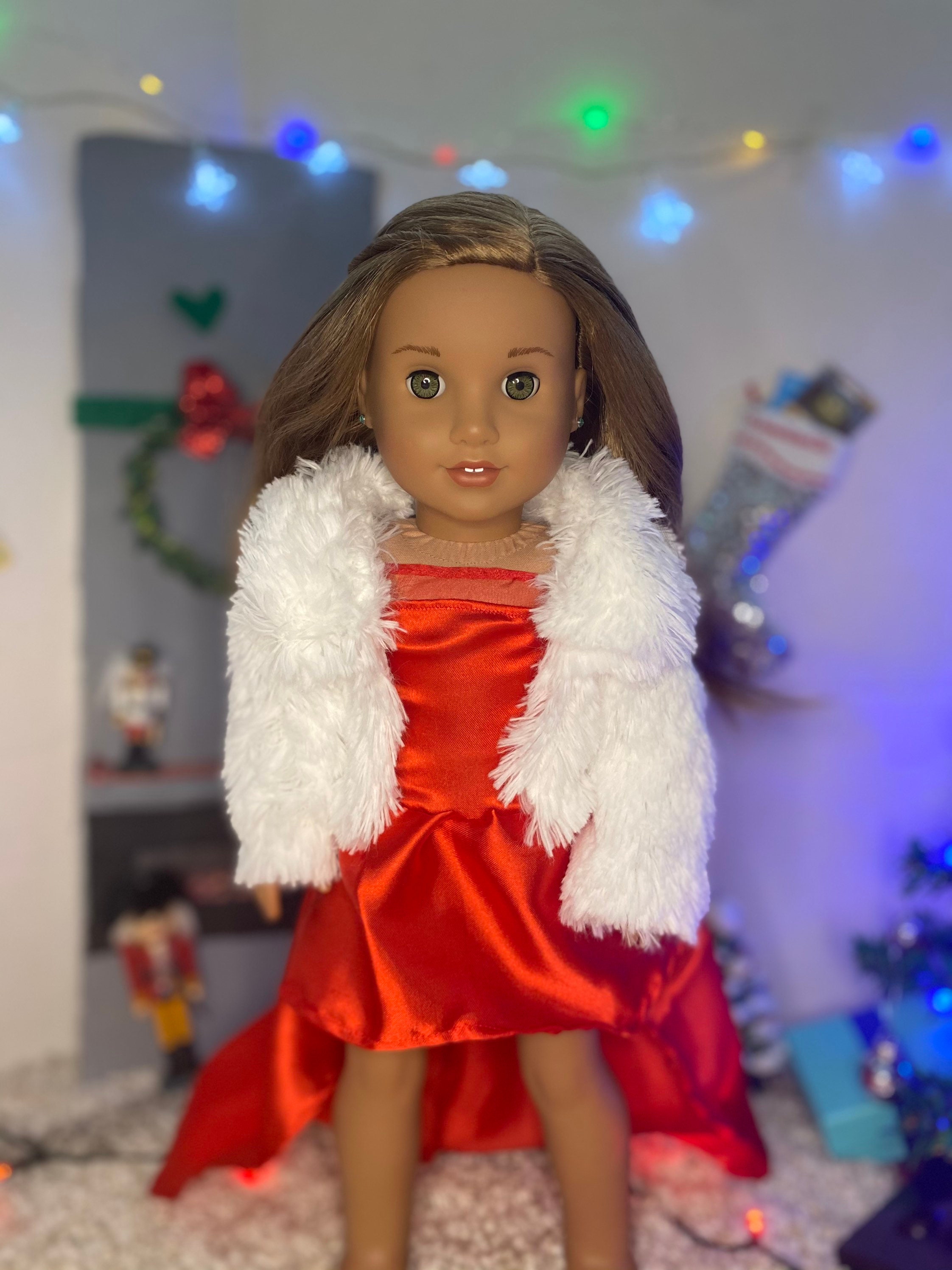 18in American Girl Doll White Fluffy Collared Etsy