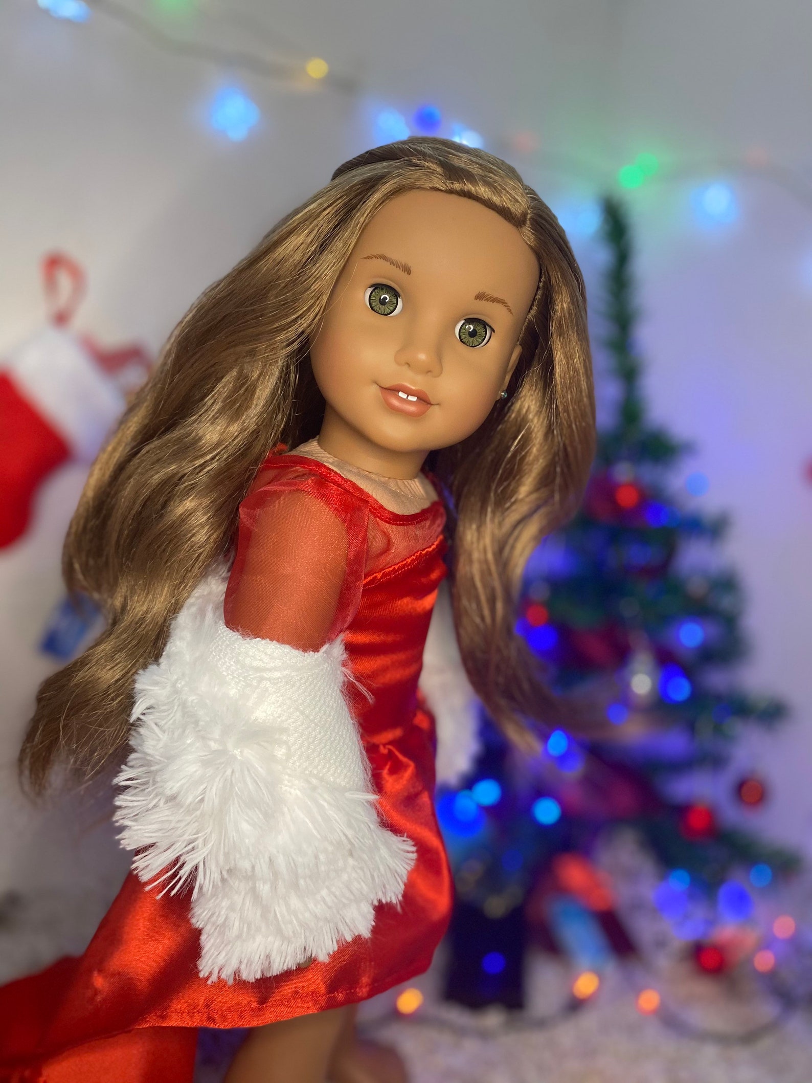 18in American Girl Doll White Fluffy Collared Etsy