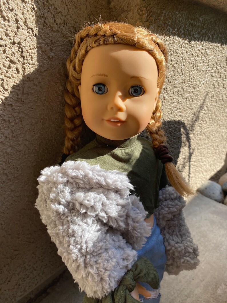 18in Doll Turtleneck Cropped Lettuce hem Long Sleeve Shirt-daughterfriend Gifts-American Girl
