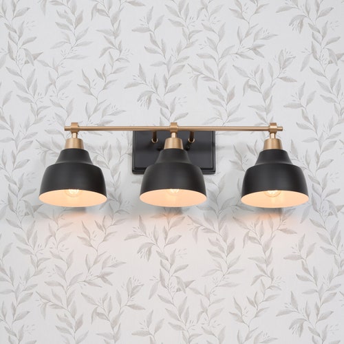 Bathroom Lighting Mid Century Vanity Black Vanity Mirror Etsy