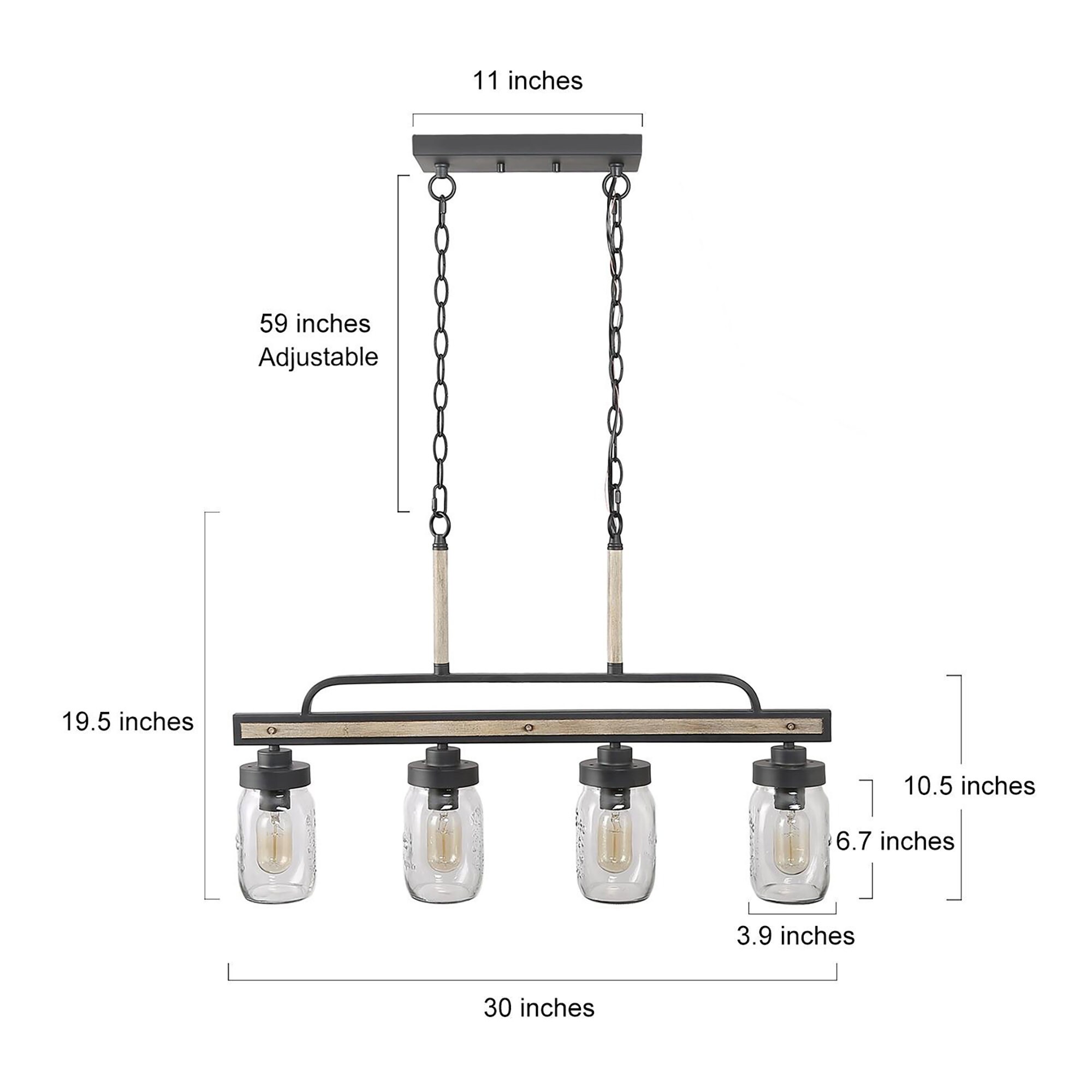 Mason Jar Lighting lámpara de araña de granja iluminación | Etsy