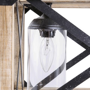 Luz colgante de madera moderno de mediados de siglo hecho a | Etsy