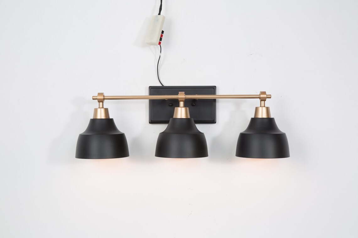 Iluminación de baño luz de tocador negro luces de tocador | Etsy