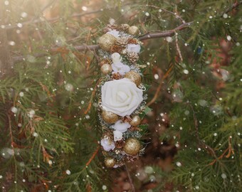 Medium Dog Flower Crown - Christmas/Winter Collection