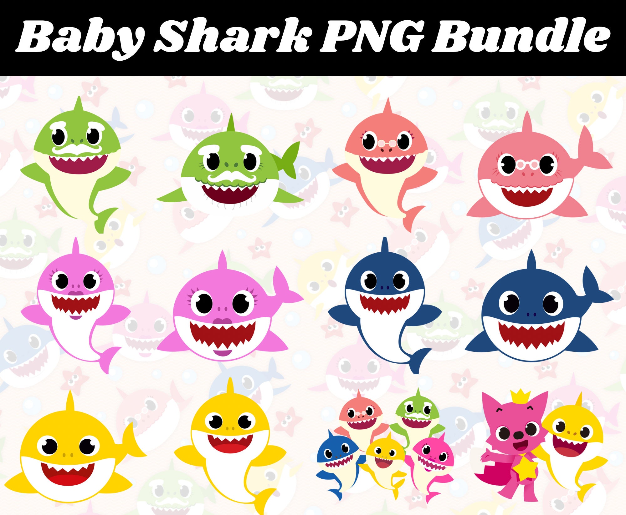 Baby Shark PNG Bundle 13 Digital Download Files - Etsy Australia
