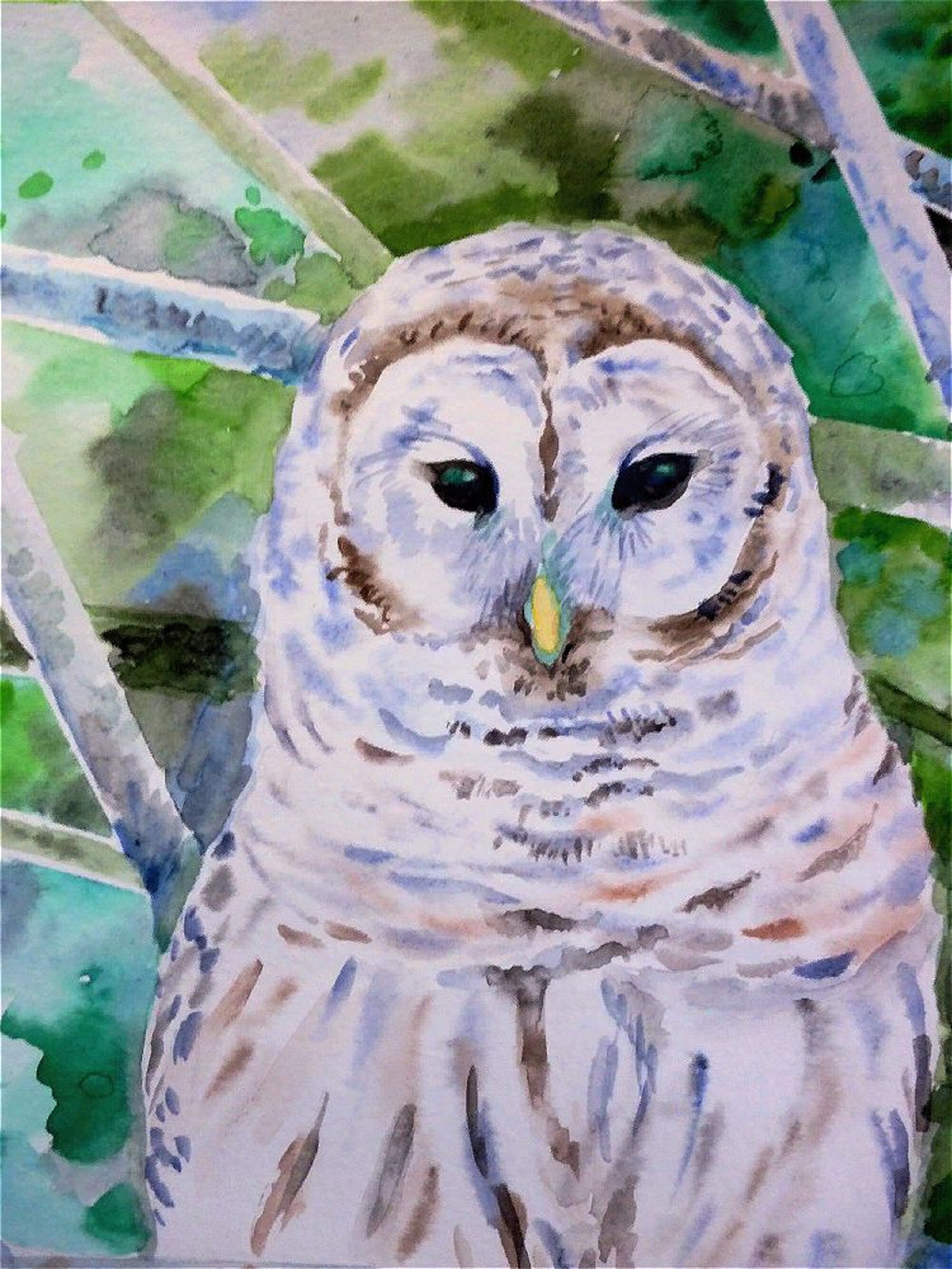 Aquarell Eule original Aquarell Eule Kunst | Etsy