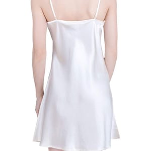 KAREN THOMAS 100% Silk Womens Nightgown slip dress pajamas, chemise lingerie with adjustable straps image 7