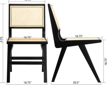 Pierre Jeanneret inspiriert Armless Sessel Set von zwei | Moderner Ess- oder Schreibtischstuhl aus der Mitte des Jahrhunderts